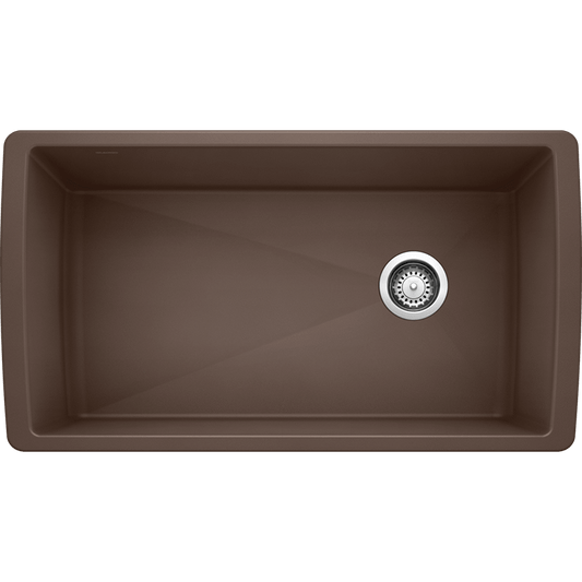 Diamond 32.5" Granite Single-Basin Undermount Kitchen Sink in Cafe Brown (32.5" x 18.5" x 9.5")