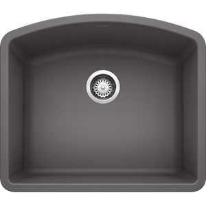 Diamond 24' Granite Single-Basin Undermount Kitchen Sink in Cinder (24' x 20.81' x 10')