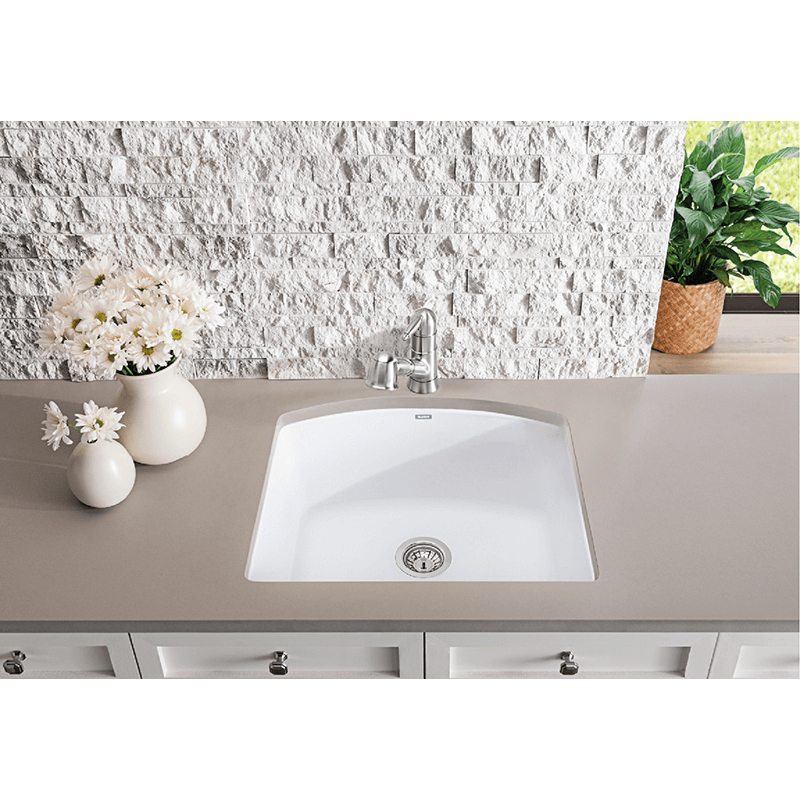 Diamond 24' Granite Single-Basin Undermount Kitchen Sink in Cinder (24' x 20.81' x 10')