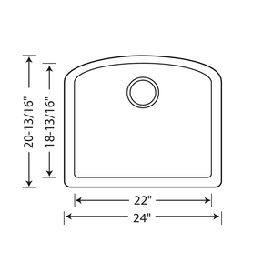 Diamond 24' Granite Single-Basin Undermount Kitchen Sink in Cinder (24' x 20.81' x 10')