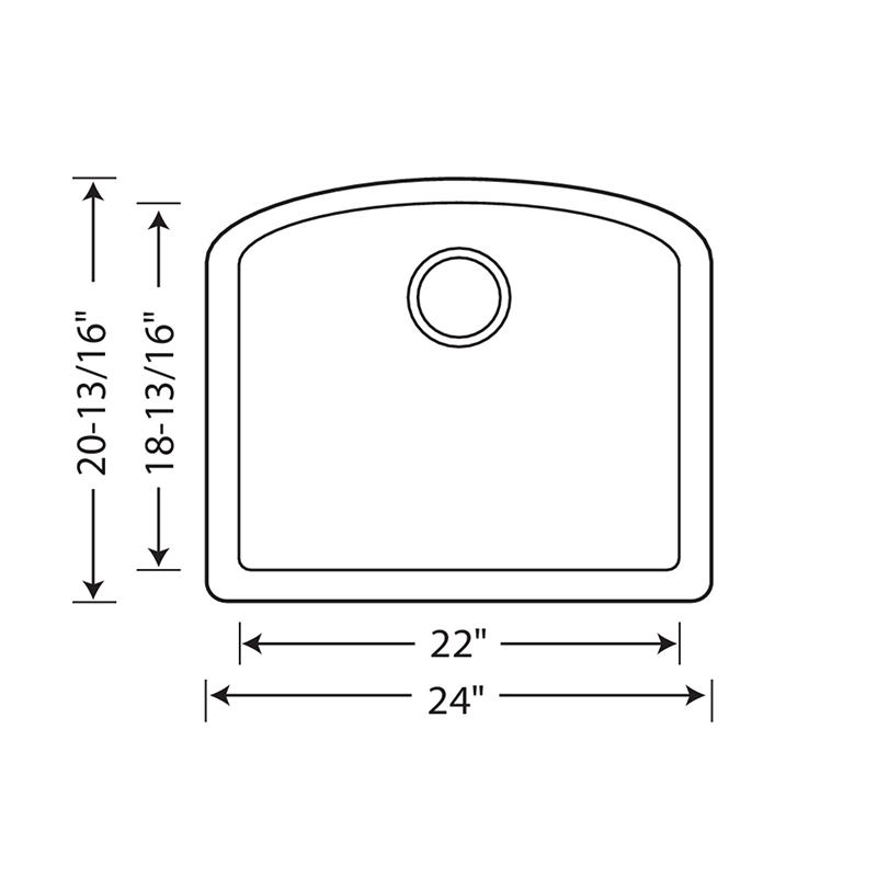 Diamond 24' Granite Single-Basin Undermount Kitchen Sink in Concrete Grey (24' x 20.81' x 10')