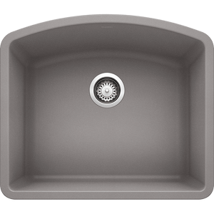 Diamond 24' Granite Single-Basin Undermount Kitchen Sink in Metallic Grey (24' x 20.81' x 10')