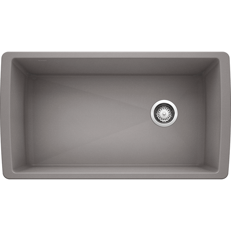 Diamond 32.5' Granite Single-Basin Undermount Kitchen Sink in Metallic Grey (32.5' x 18.5' x 9.5')
