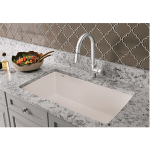 Diamond 32.5' Granite Single-Basin Undermount Kitchen Sink in Metallic Grey (32.5' x 18.5' x 9.5')