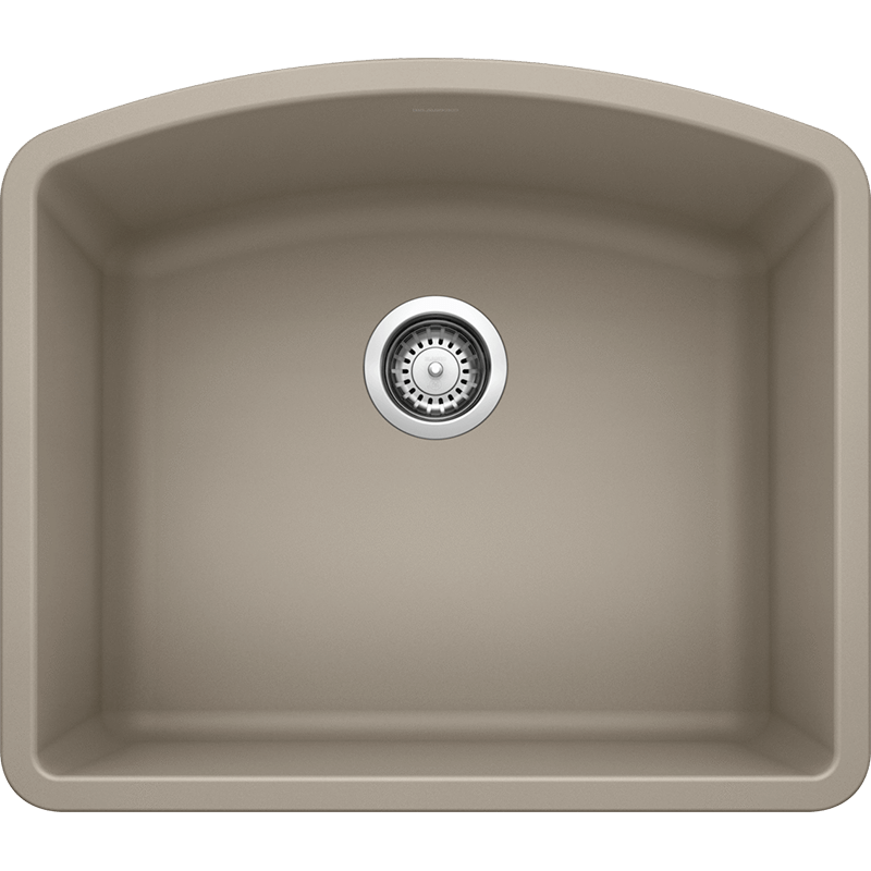 Diamond 24' Granite Single-Basin Undermount Kitchen Sink in Truffle (24' x 20.81' x 10')