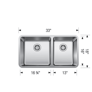 Formera 33' 60/40 Double-Basin Undermount Kitchen Sink in Stainless Steel (33' x 18' x 9')