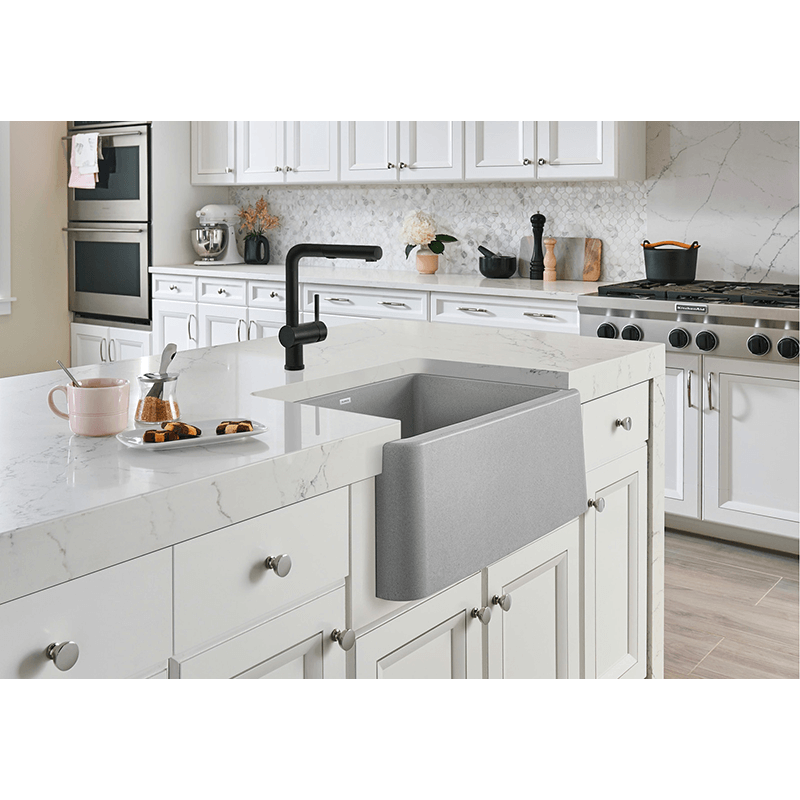 Ikon 27' Granite Single-Basin Farmhouse Apron Kitchen Sink in Truffle (27' x 19' x 9.25')