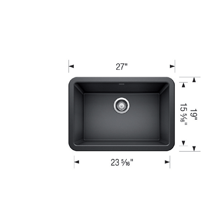 Ikon 27' Granite Single-Basin Farmhouse Apron Kitchen Sink in Truffle (27' x 19' x 9.25')