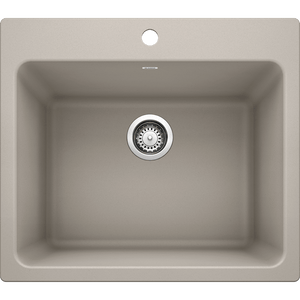 Liven 25' x 22' x 12' Single-Basin Dual-Mount Laundry Sink in Concrete Grey
