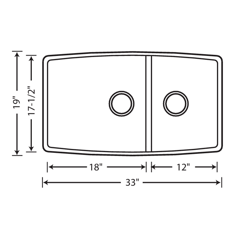 Performa 33' Granite 60/40 Double-Basin Undermount Kitchen Sink in Anthracite (33' x 19' x 10')