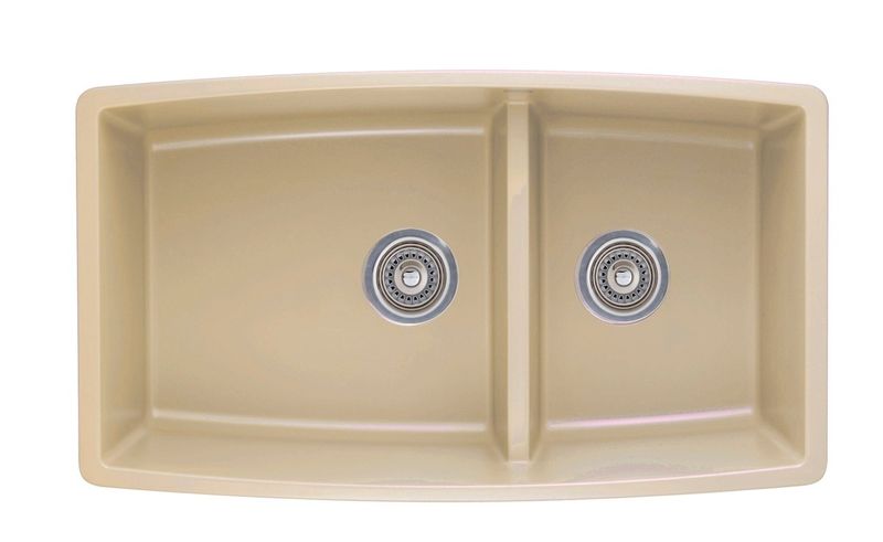 Performa 33' Granite 60/40 Double-Basin Undermount Kitchen Sink in Biscotti (33' x 19' x 10')
