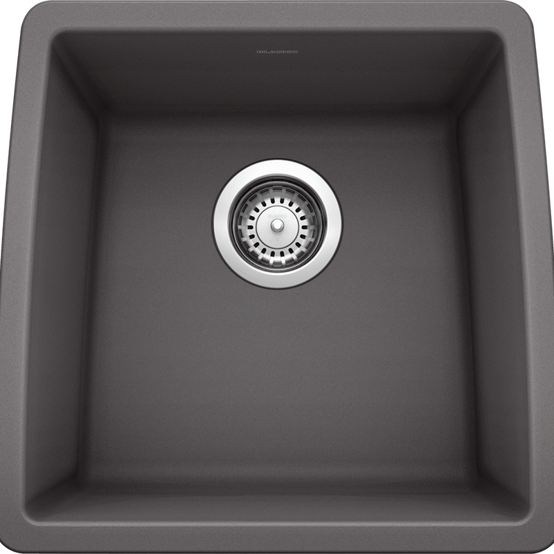 Performa 17.5' Granite Single-Basin Undermount Kitchen Sink in Cinder (17.5' x 17' x 9') - Cinder