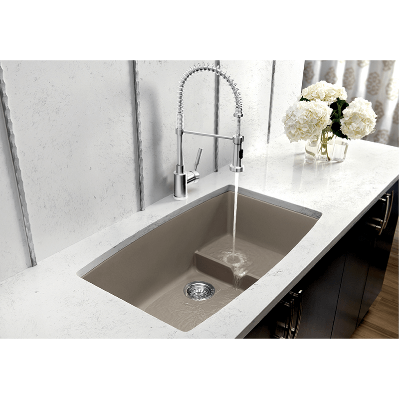 Performa 32' Granite Double-Basin Undermount Kitchen Sink in Cafe Brown (32' x 19.5' x 10')