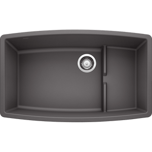 Performa 32' Granite Double-Basin Undermount Kitchen Sink in Cinder (32' x 19.5' x 10')