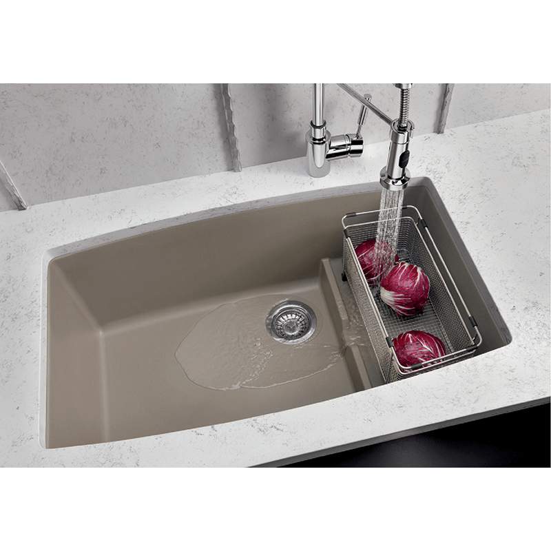 Performa 32' Granite Double-Basin Undermount Kitchen Sink in White (32' x 19.5' x 10')