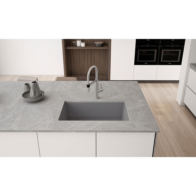 Precis 30' Granite Single-Basin Undermount Kitchen Sink in Anthracite (30' x 18' x 9.5')