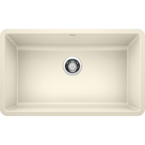 Precis 30' Granite Single-Basin Undermount Kitchen Sink in Biscuit (30' x 18' x 9.5')