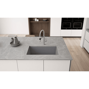 Precis 30' Granite Single-Basin Undermount Kitchen Sink in Biscuit (30' x 18' x 9.5')