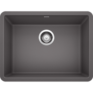 Precis 23.5' Granite Single Basin Kitchen Sink in Cinder