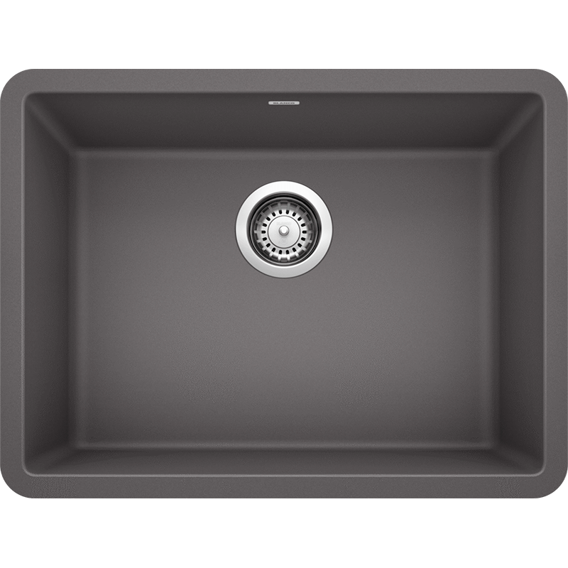Precis 23.5' Granite Single Basin Kitchen Sink in Cinder