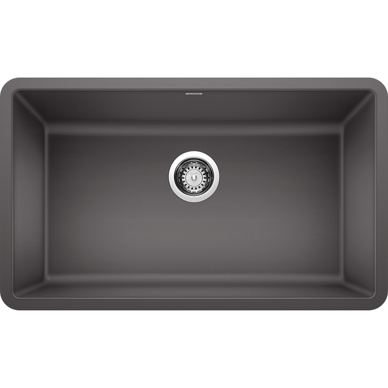 Precis 30' Granite Single-Basin Undermount Kitchen Sink in Cinder (30' x 18' x 9.5')
