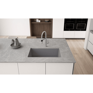 Precis 30' Granite Single-Basin Undermount Kitchen Sink in Cinder (30' x 18' x 9.5')