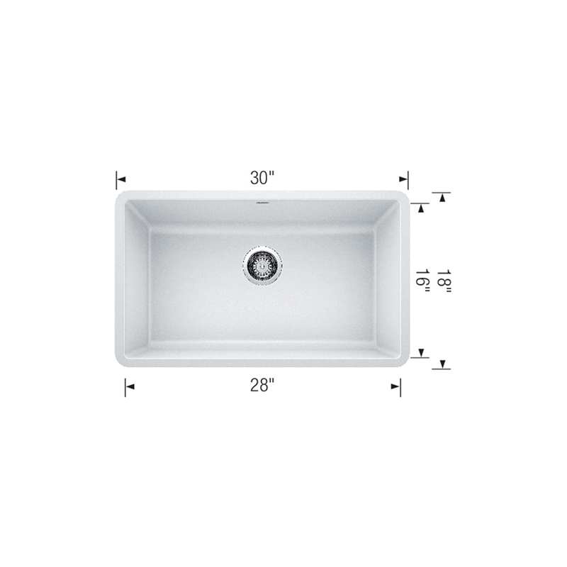 Precis 30' Granite Single-Basin Undermount Kitchen Sink in Cinder (30' x 18' x 9.5')