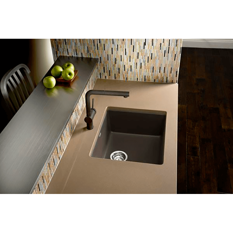 Precis 20.75' Granite Single-Basin Undermount Kitchen Sink in Concrete Grey (20.75' x 18' x 7.5')