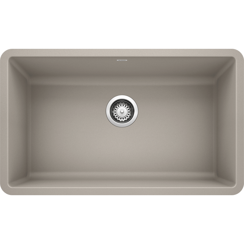 Precis 30' Granite Single-Basin Undermount Kitchen Sink in Concrete Grey (30' x 18' x 9.5')