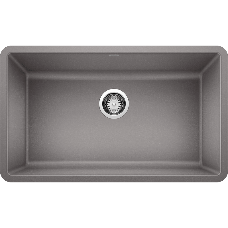 Precis 30' Granite Single-Basin Undermount Kitchen Sink in Metallic Grey (30' x 18' x 9.5')