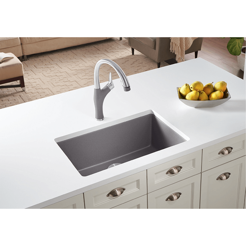 Precis 26.5' Granite Single-Basin Undermount Kitchen Sink in Truffle (26.5' x 17.75' x 8.75')