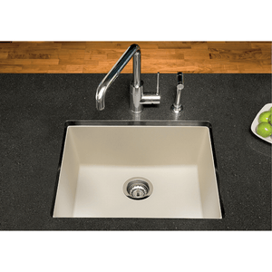 Precis 20.75' Granite Single-Basin Undermount Kitchen Sink in White (20.75' x 18' x 7.5')