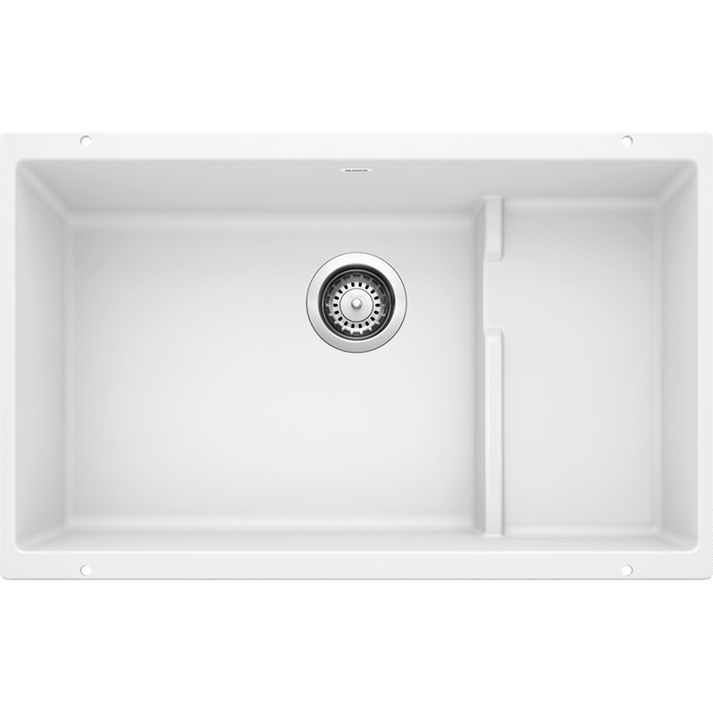 Precis 27.5' Granite Double-Basin Undermount Kitchen Sink in White (27.5' x 18.13' x 7.88')