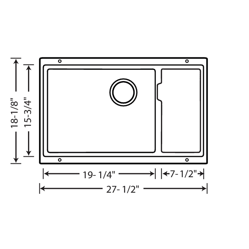 Precis 27.5' Granite Double-Basin Undermount Kitchen Sink in White (27.5' x 18.13' x 7.88')