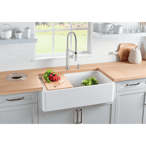 Profina 36' Fireclay Single-Basin Farmhouse Apron Kitchen Sink in Biscuit (36' x 19' x 9.25')