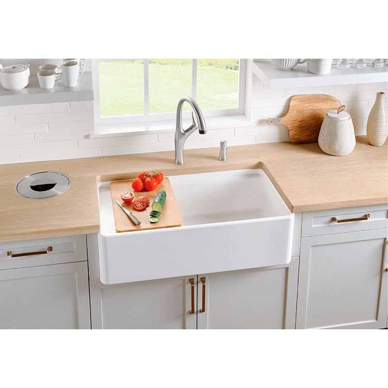 Profina 36' Fireclay Single-Basin Farmhouse Apron Kitchen Sink in Biscuit (36' x 19' x 9.25')