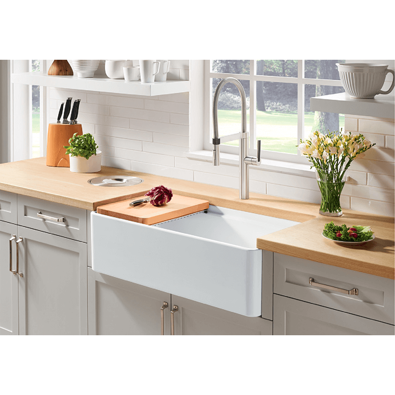Profina 36' Fireclay Single-Basin Farmhouse Apron Kitchen Sink in White (36' x 19' x 9.25')