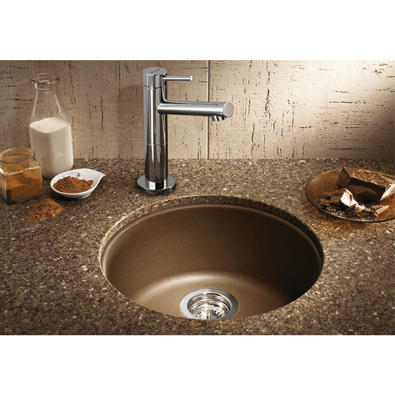 Rondo 17.69' Granite Single-Basin Dual-Mount Kitchen Sink in Anthracite (17.69' x 17.69' x 6.63')