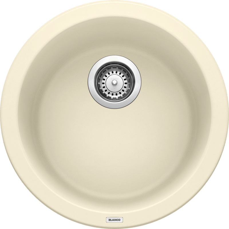 Rondo 17.69' Granite Single-Basin Dual-Mount Kitchen Sink in Biscuit (17.69' x 17.69' x 6.63')