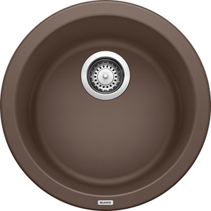 Rondo 17.69' Granite Single-Basin Dual-Mount Kitchen Sink in Cafe Brown (17.69' x 17.69' x 6.63')