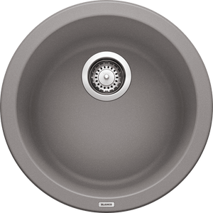 Rondo 17.69' Granite Single-Basin Dual-Mount Kitchen Sink in Metallic Grey (17.69' x 17.69' x 6.63')