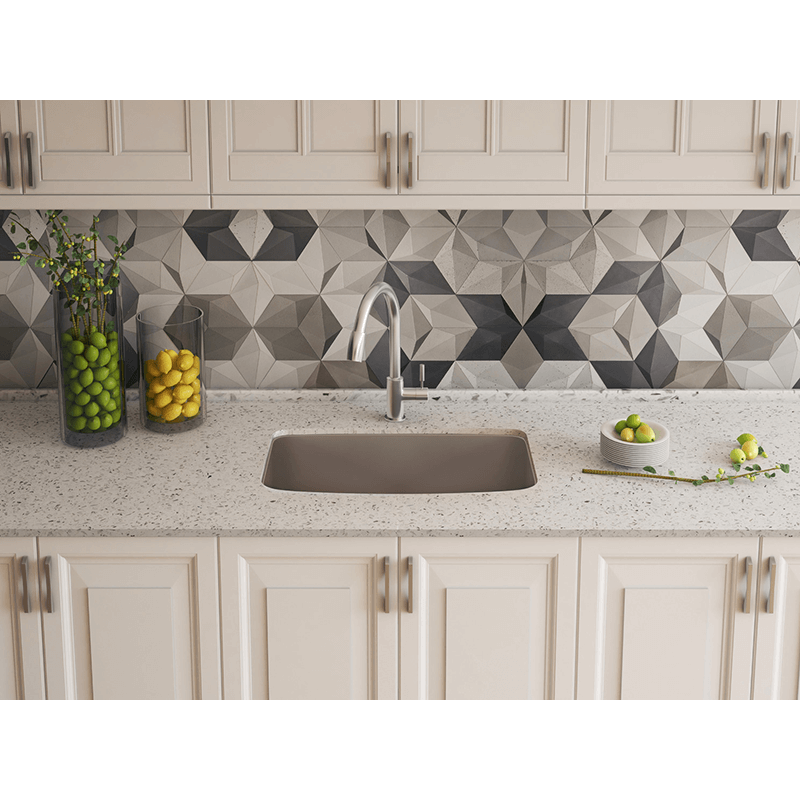 Valea 27' Granite Single-Basin Undermount Kitchen Sink in Cafe Brown (27' x 18' x 9.5')