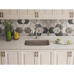Valea 27' Granite Single-Basin Undermount Kitchen Sink in Cinder (27' x 18' x 9.5')