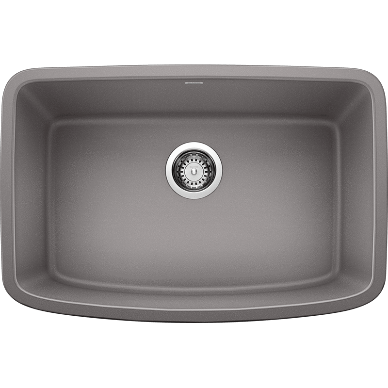 Valea 27' Granite Single-Basin Undermount Kitchen Sink in Metallic Grey (27' x 18' x 9.5')