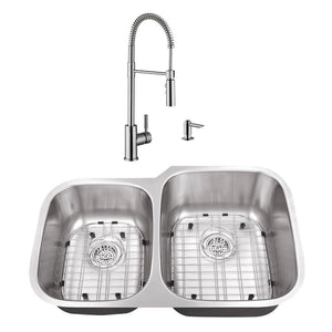 32' 18G 40/60 Kitchen Sink and Industrial Faucet