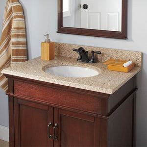25' x 22' Countertop Vanity with Integrated Sink in Beige