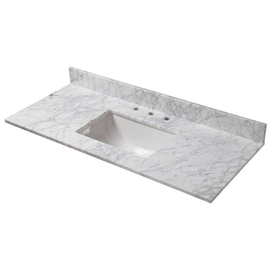 49" x 22" Countertop Vanity with Integrated Sink in Carrara