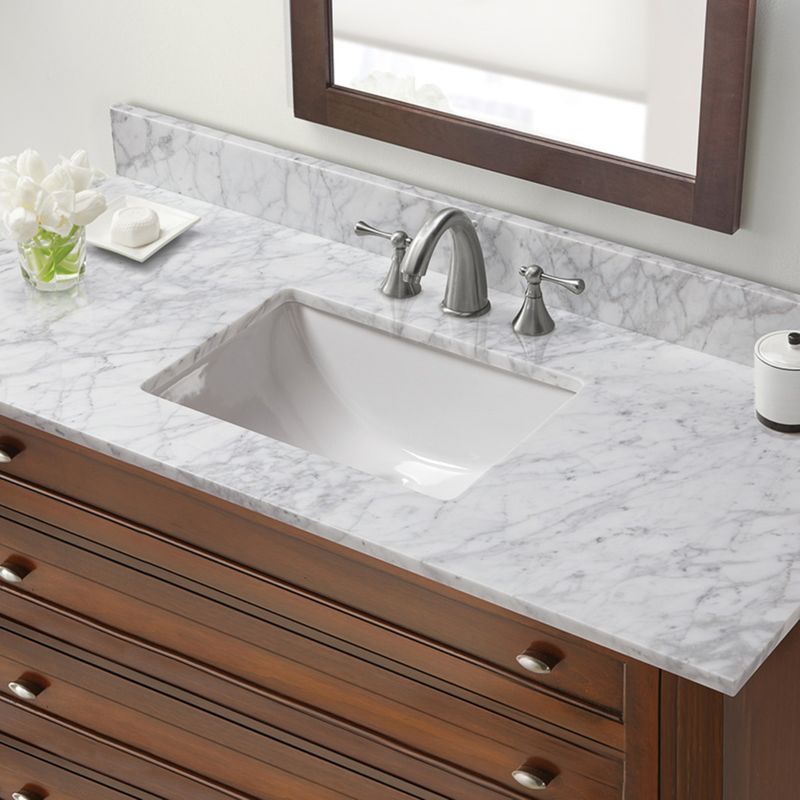 49' x 22' Countertop Vanity with Integrated Sink in Carrara