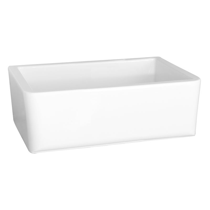 29.75' Fireclay Single-Basin Farmhouse Apron Kitchen Sink (with Mounting Hardware) in Gloss White (29.75' x 18' x 10')