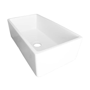 33' Fireclay Single-Basin Farmhouse Apron Kitchen Sink (with Mounting Hardware) in Gloss White (33' x 17.63' x 10')